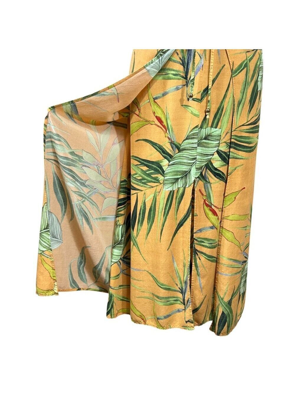 Kauf Mustard Yellow Tropical Sexy Viscose Sundress Size M - Picture 7 of 14